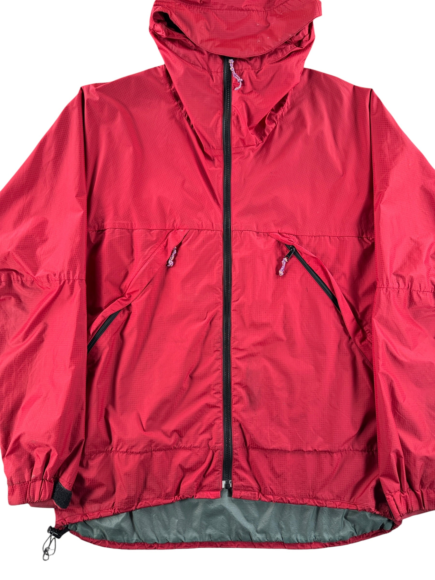 Front Close Up of Vintage Pangea for Feathered Friends Rain Jacket SZ L