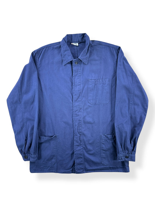 Front of Vintage Dark Blue French Chore Coat SZ M