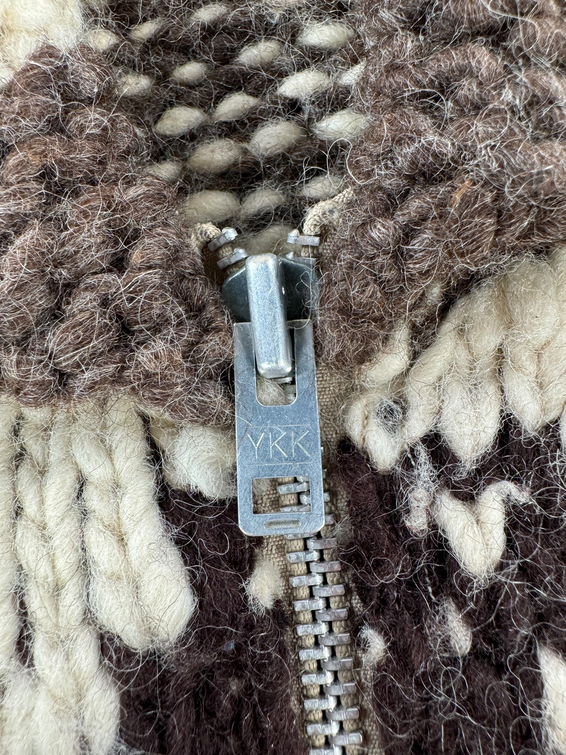 Zipper on Vintage Thunderbird Cowichan Sweater SZ M