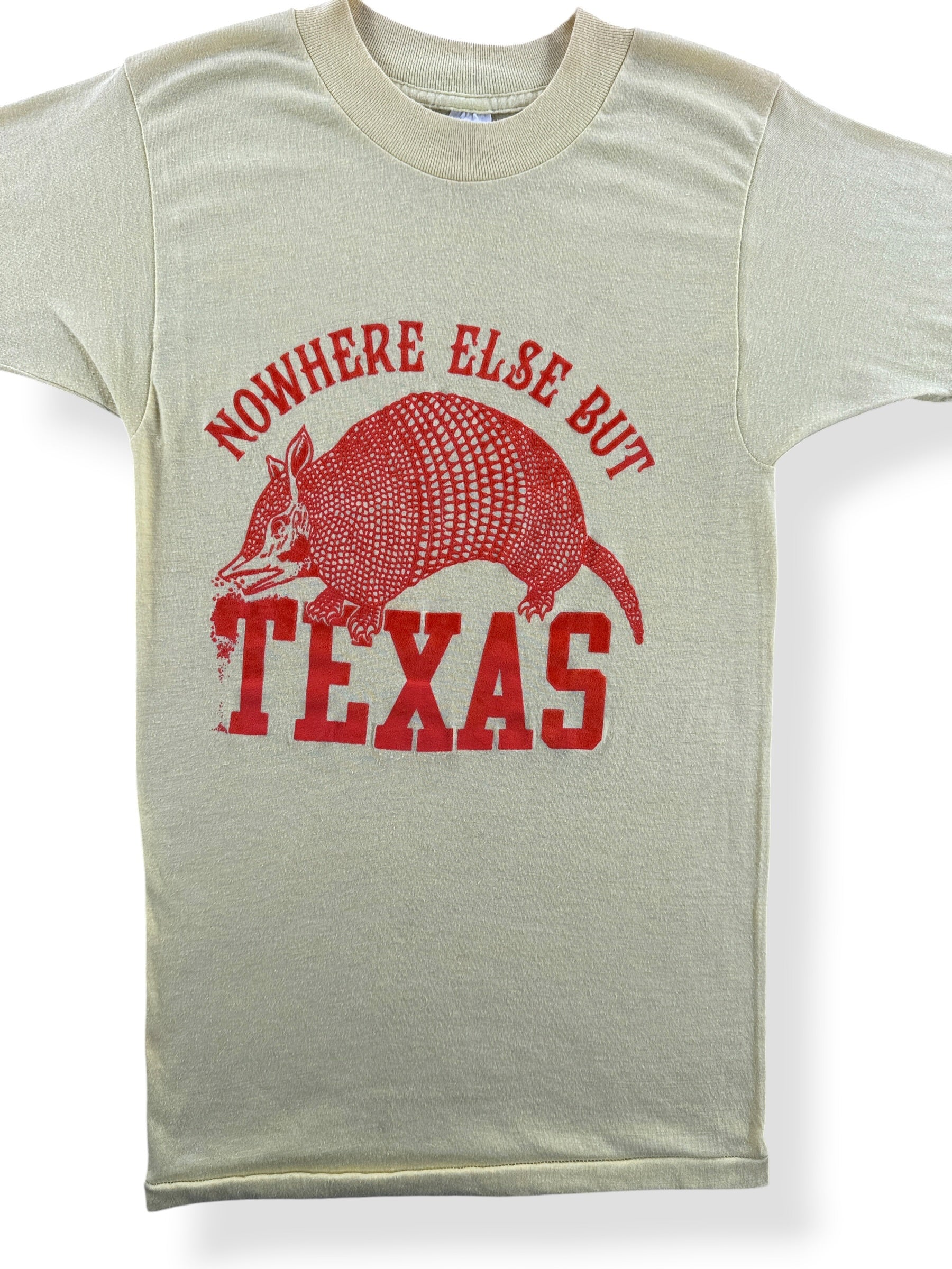 Front Close Up of Vintage 70's Texas Tee SZ S (Fits XXS)