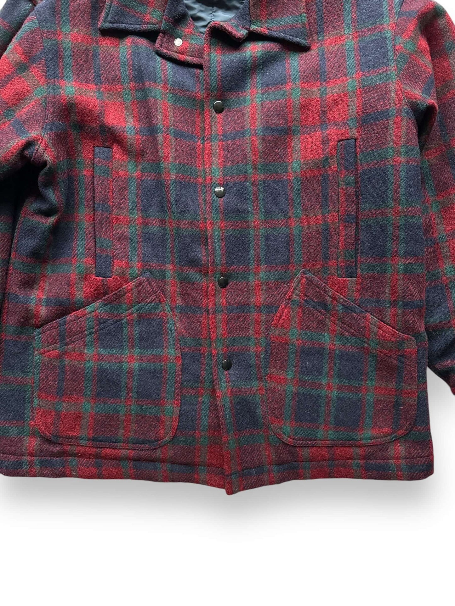 pockets on Vintage Pendleton Lined Wool Red Plaid Jacket SZ L