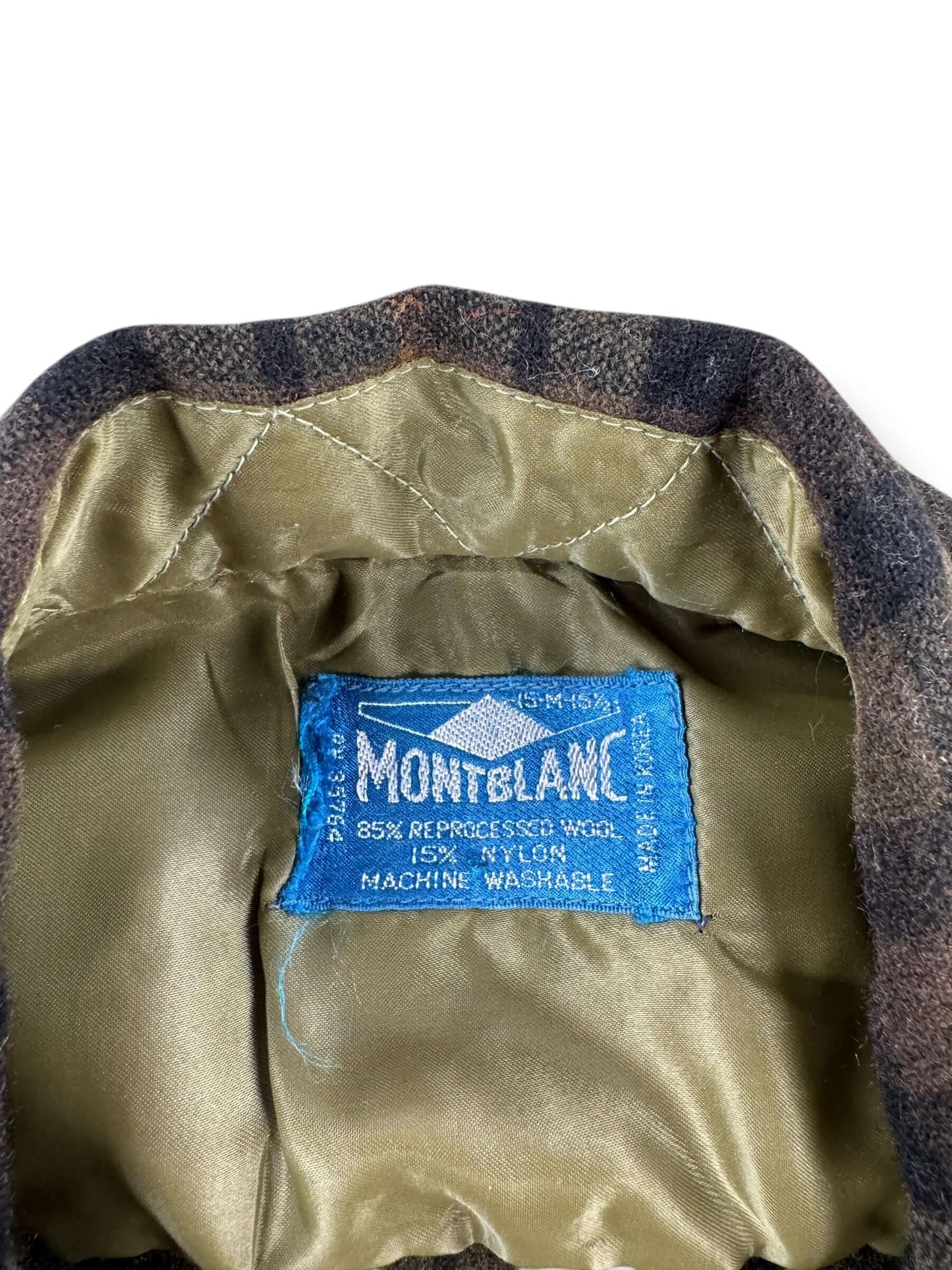 Tag on Vintage Montblanc Wool Blend Flannel SZ M
