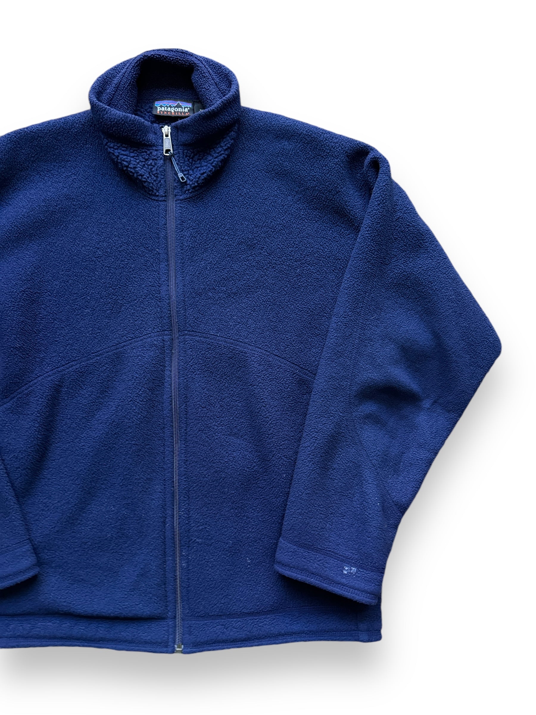 front left of Vintage Patagonia Navy Synchilla Fleece SZ S