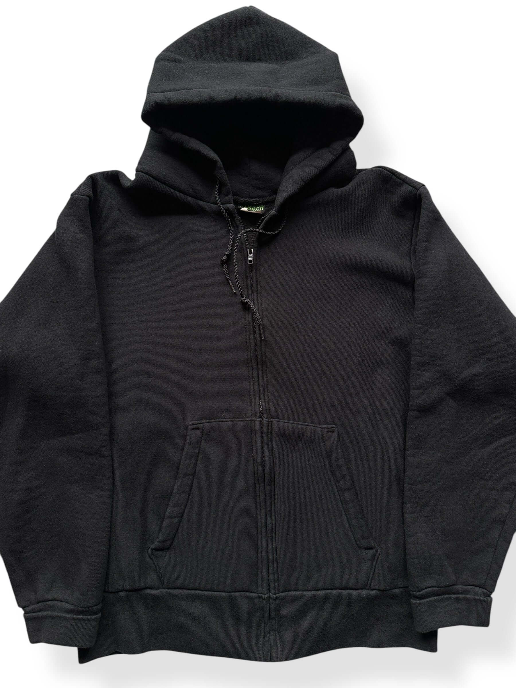 Front Close Up of Camber Black Zip-Up Hoodie SZ L