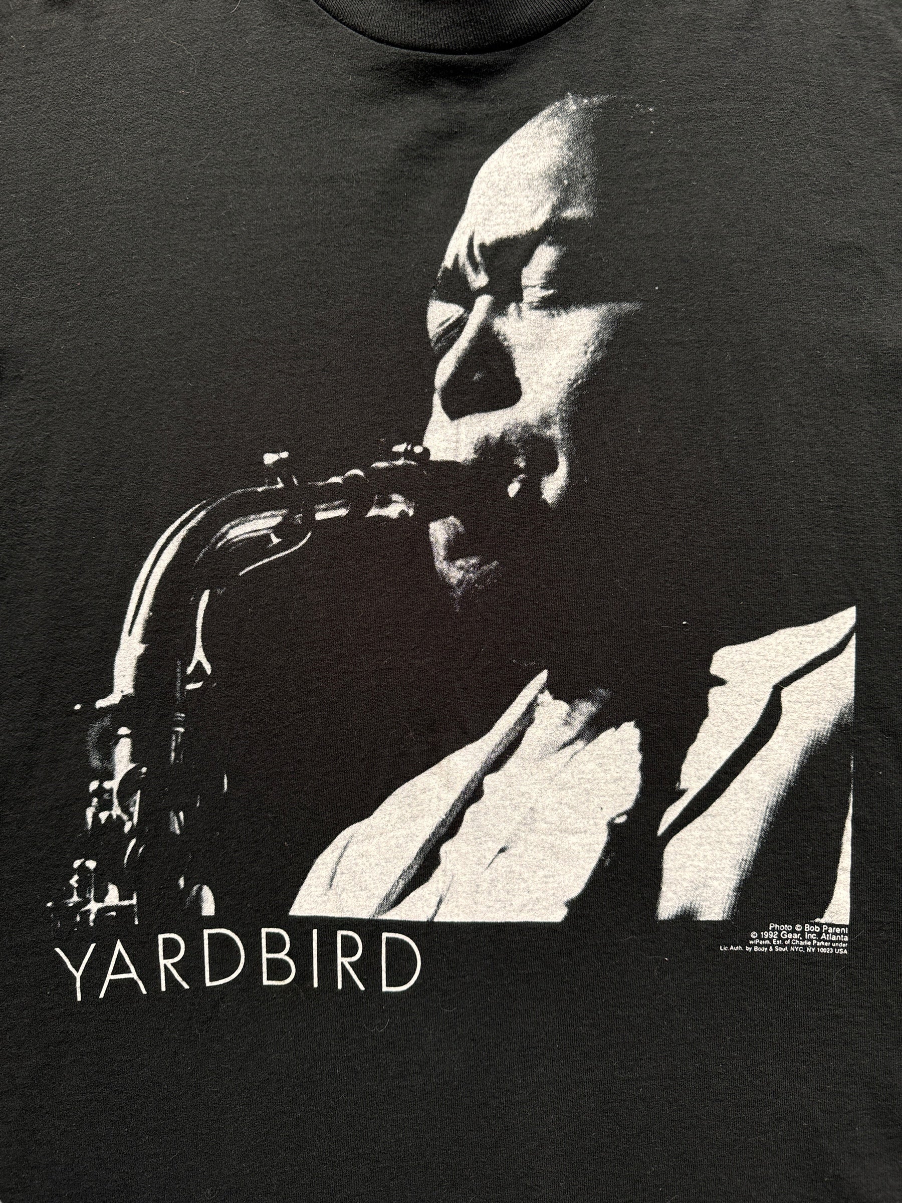 front graphic of Vintage Charlie Parker "Yardbird" Tee SZ XL