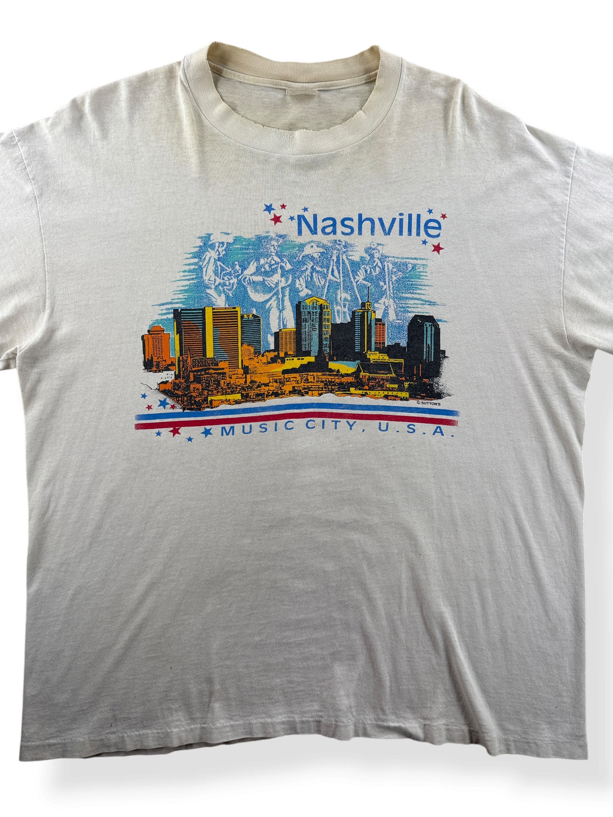 Close-up of Vintage Nashville Music City Tee SZ XL