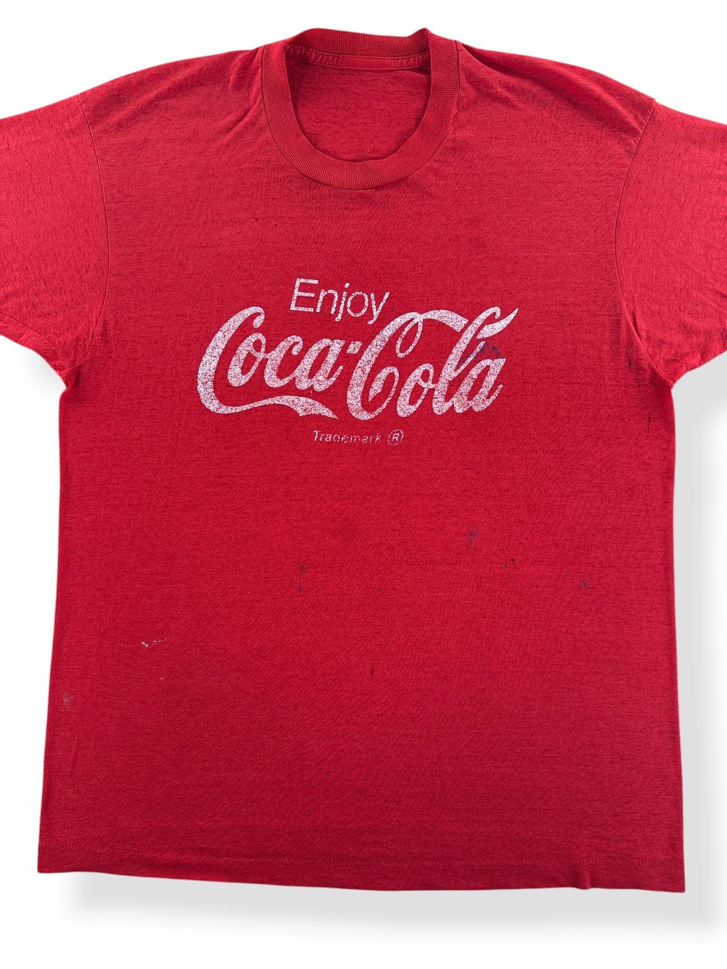 Front Close Up of Vintage Coca Cola Tee SZ L