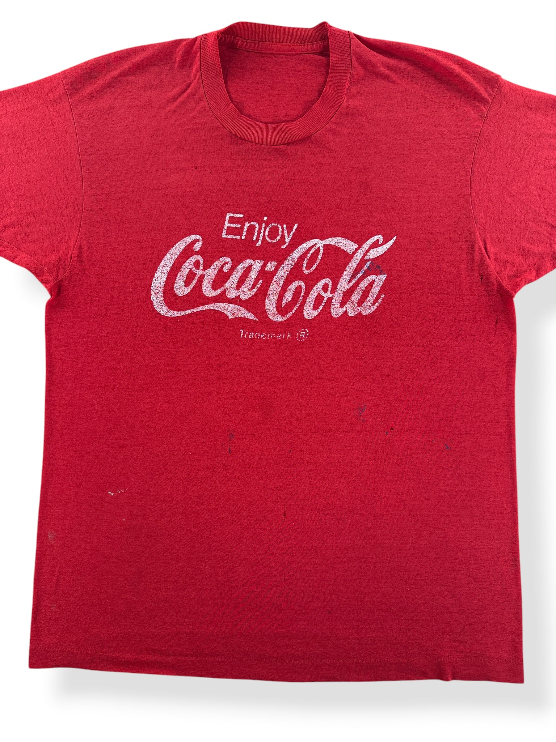 Front Close Up of Vintage Coca Cola Tee SZ L