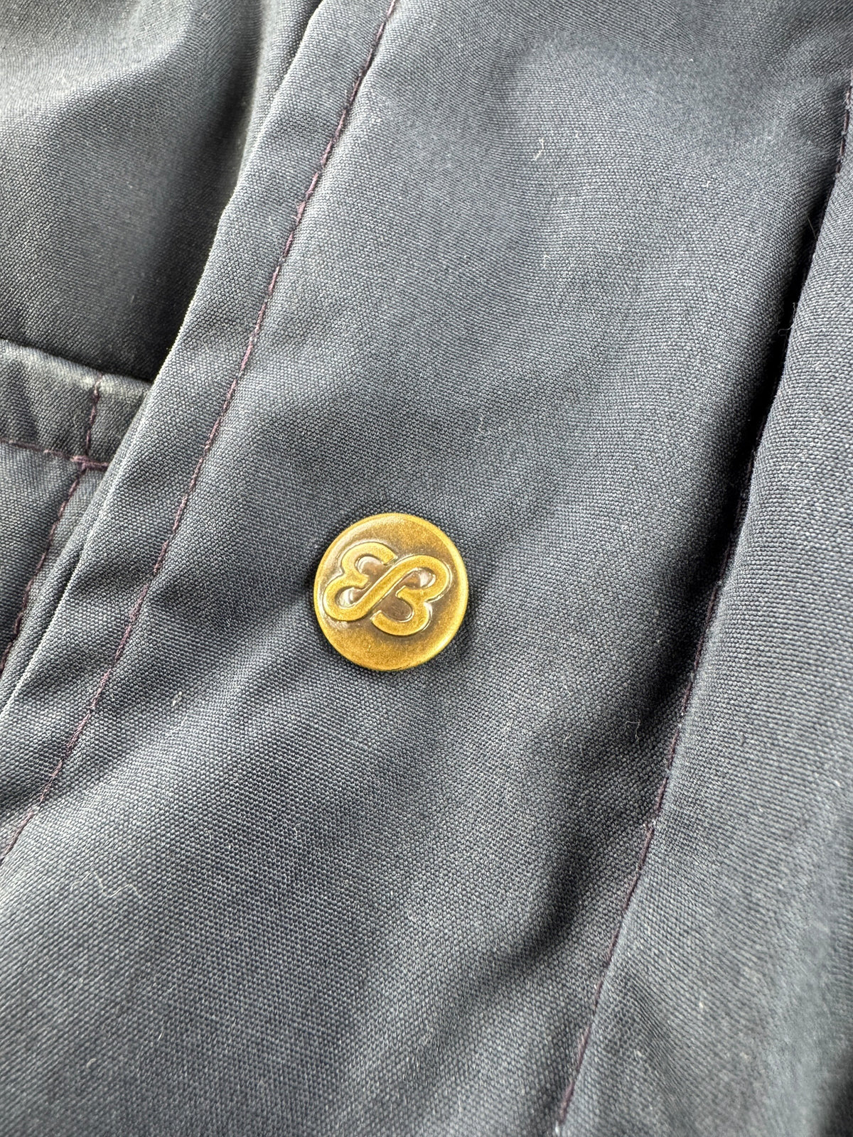 Button on Vintage Eddie Bauer Navy Blue Parka SZ L