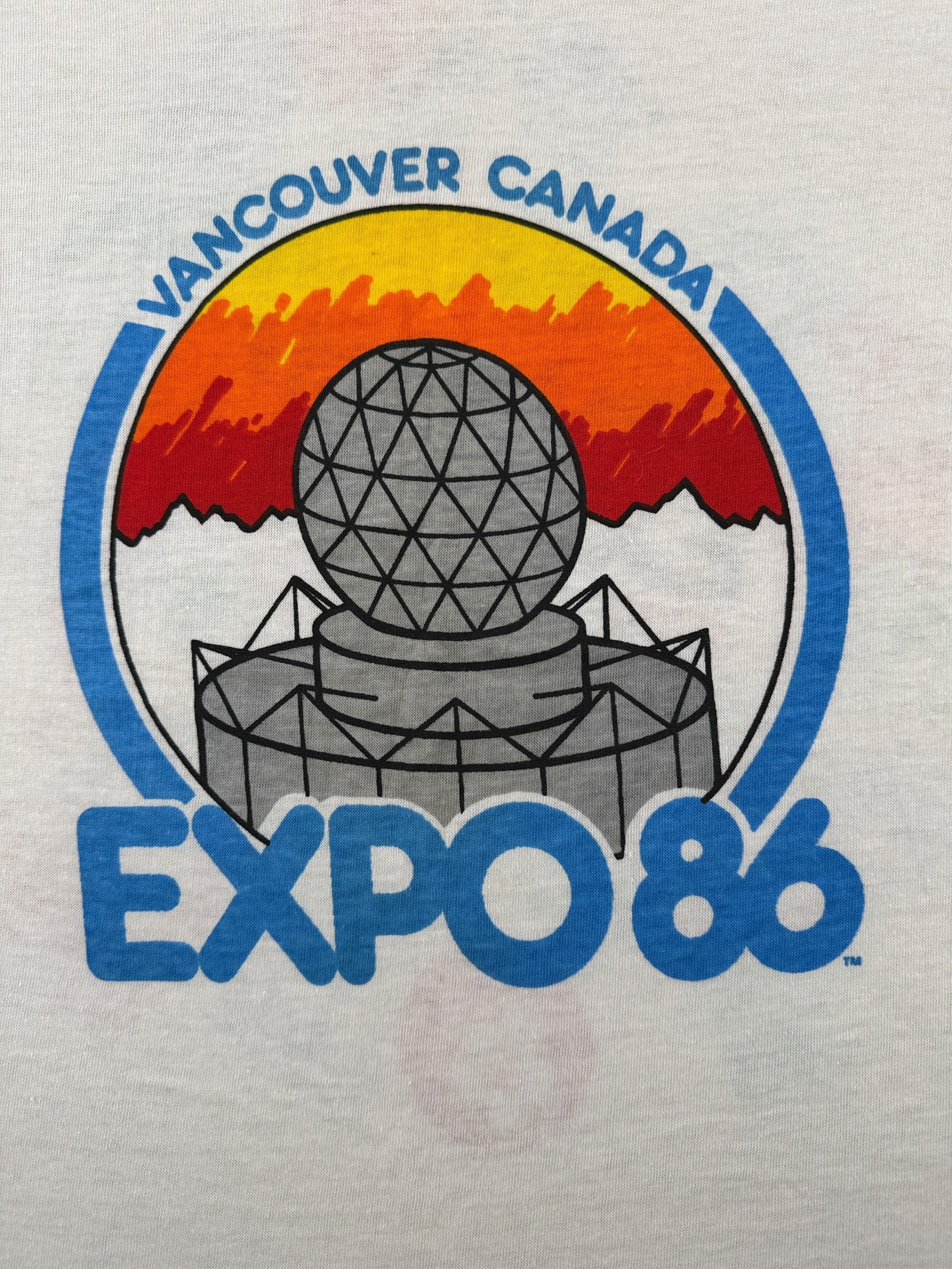 Graphic of Vintage Vancouver Expo 86 Ringer Tee SZ M (Fits S)