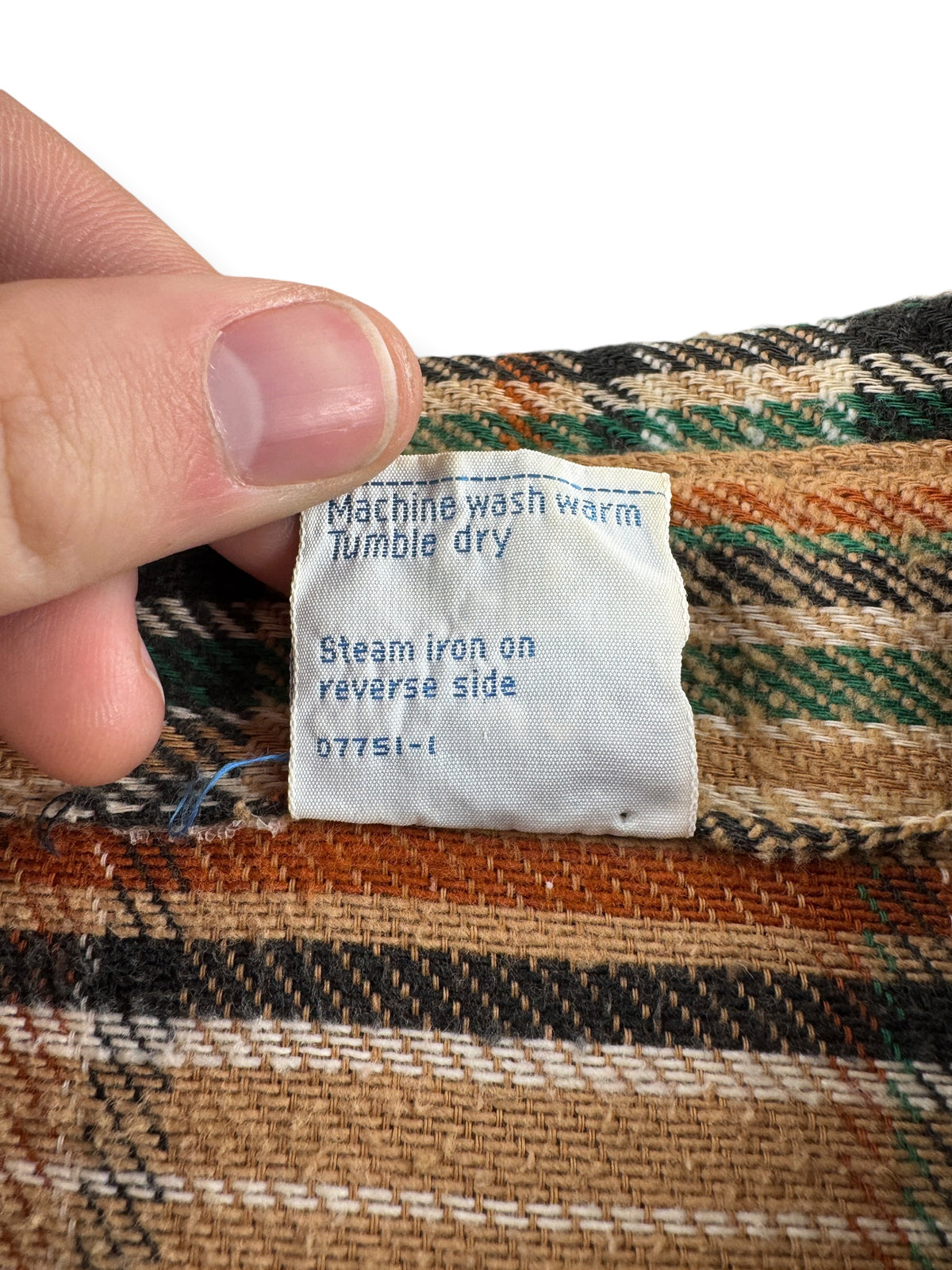 Back of tag on Vintage 70s Big Mac Beige Cotton Flannel SZ L