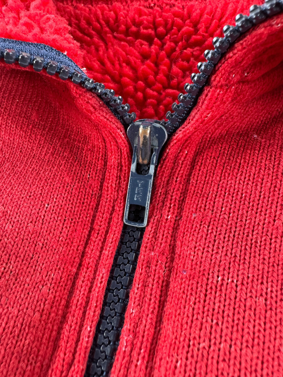Zipper on Vintage 70s REI Reverse Deep Pile Fleece Jacket SZ M