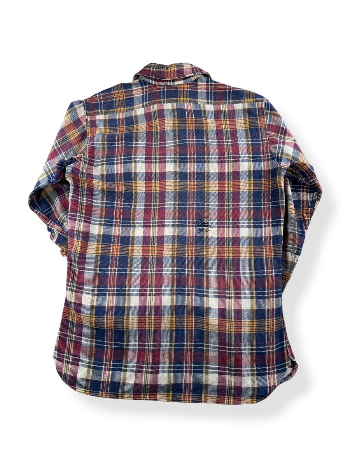 Back of Vintage Thrashed 80's JC Penney Flannel SZ M