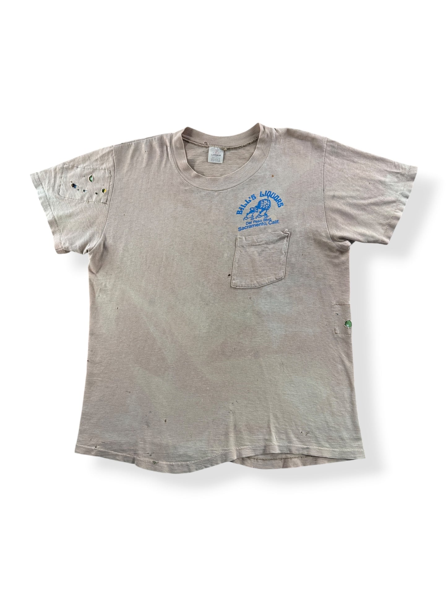 Front of Vintage 70s Bill's Liquors Heineken Tee SZ M