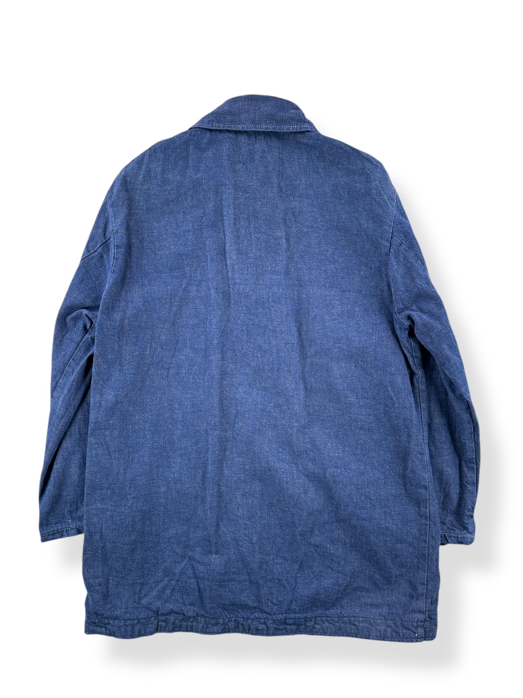 Back of Vintage Wrangler Unlined Denim Chore Cost SZ 38