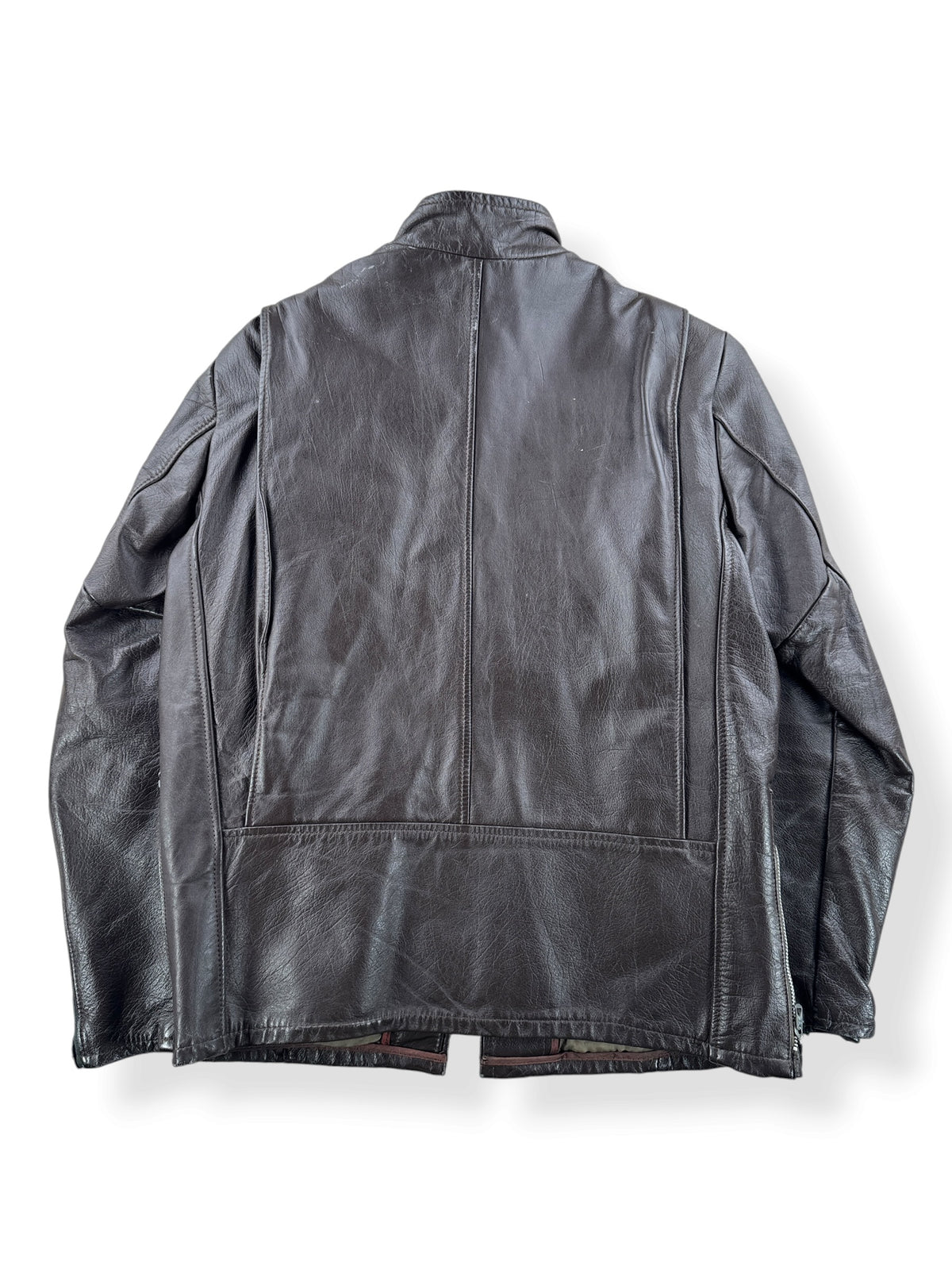 Back of Vintage Beau Breed Brown Cafe Racer Jacket SZ 11