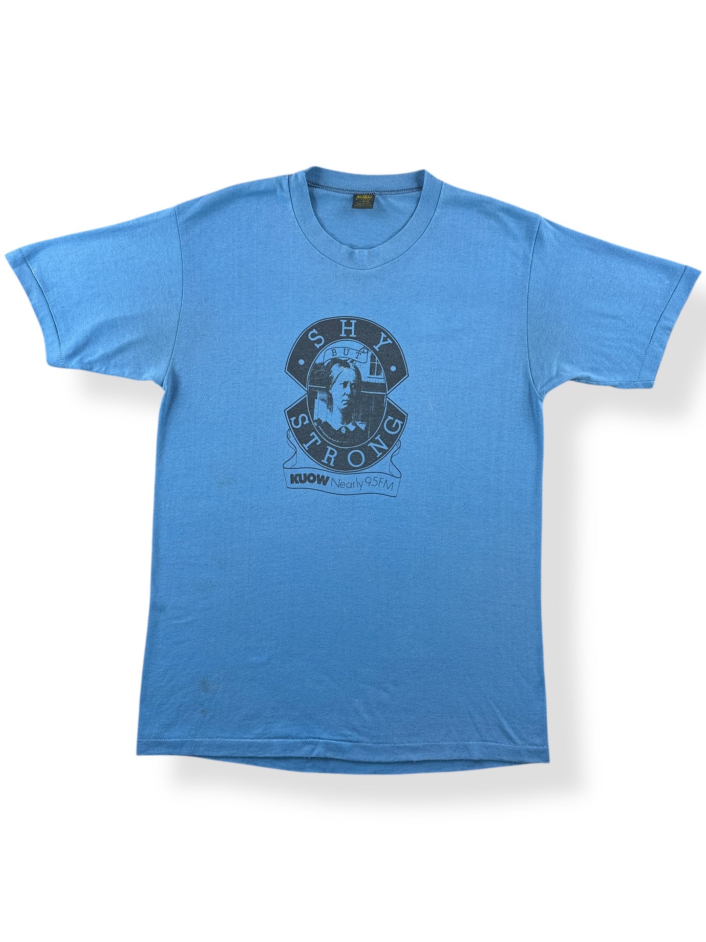 Front of Vintage Shy But Strong KUOW Tee SZ L (Fits M)