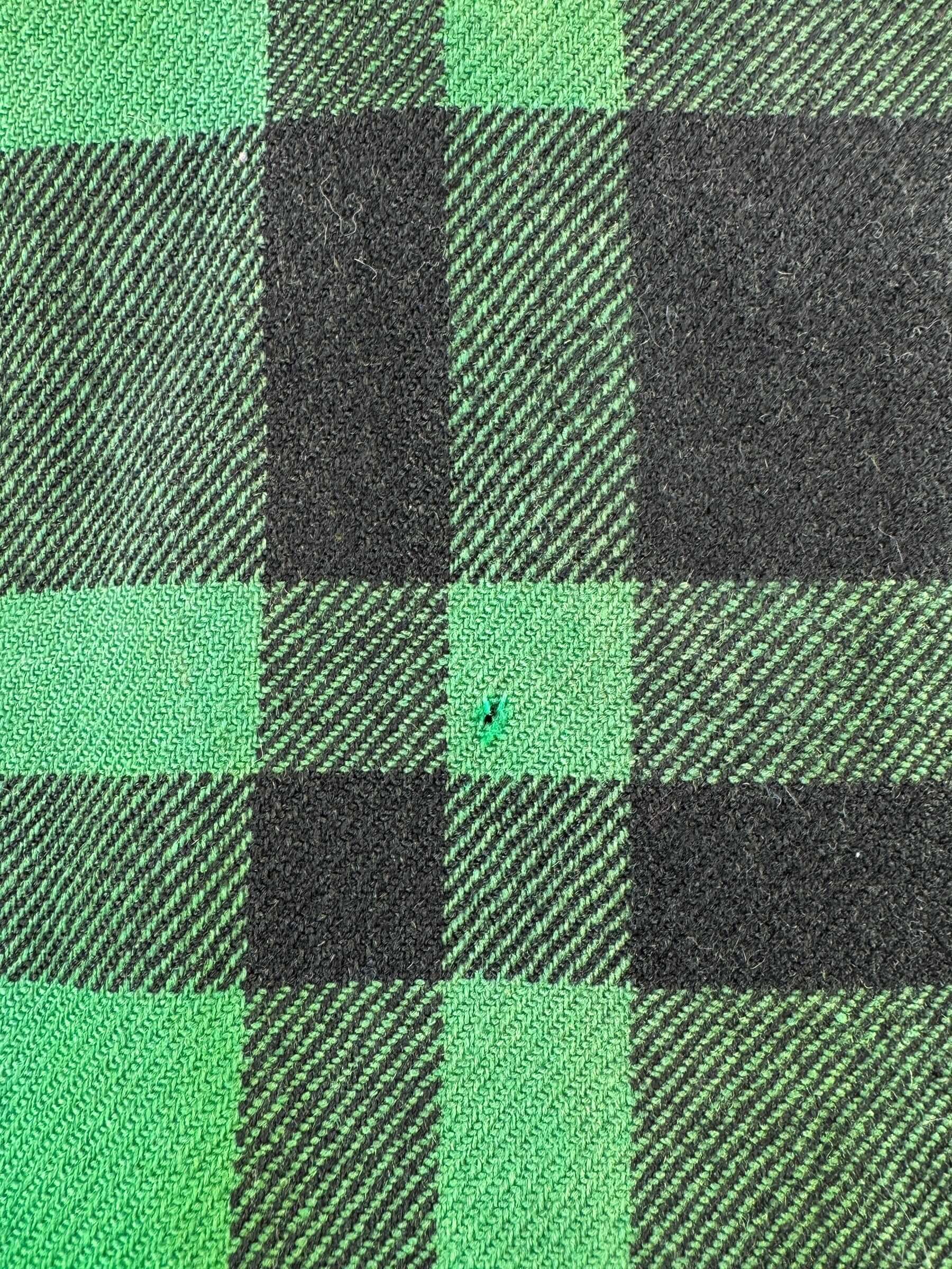 Hole on Vintage Union Made Filson Green and Black Cruiser Jacket SZ 46