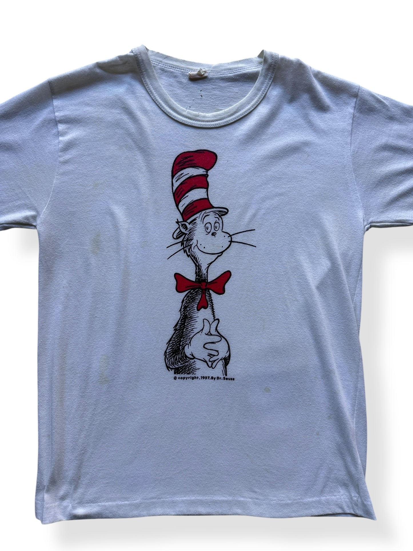 Front Graphic of Vintage Single Stitch Cat in the Hat Tee SZ M