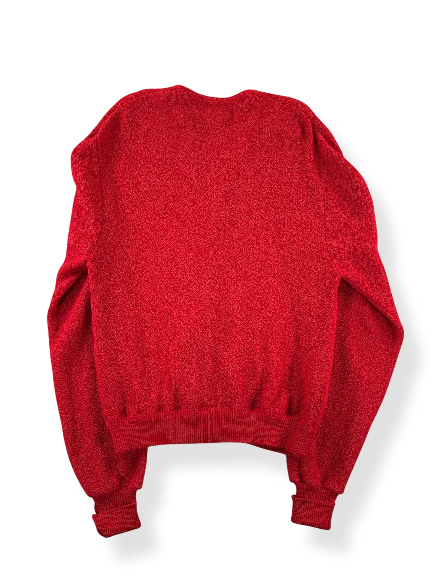 Back of Vintage Manhattan Red Alpaca Cardigan SZ S AS IS