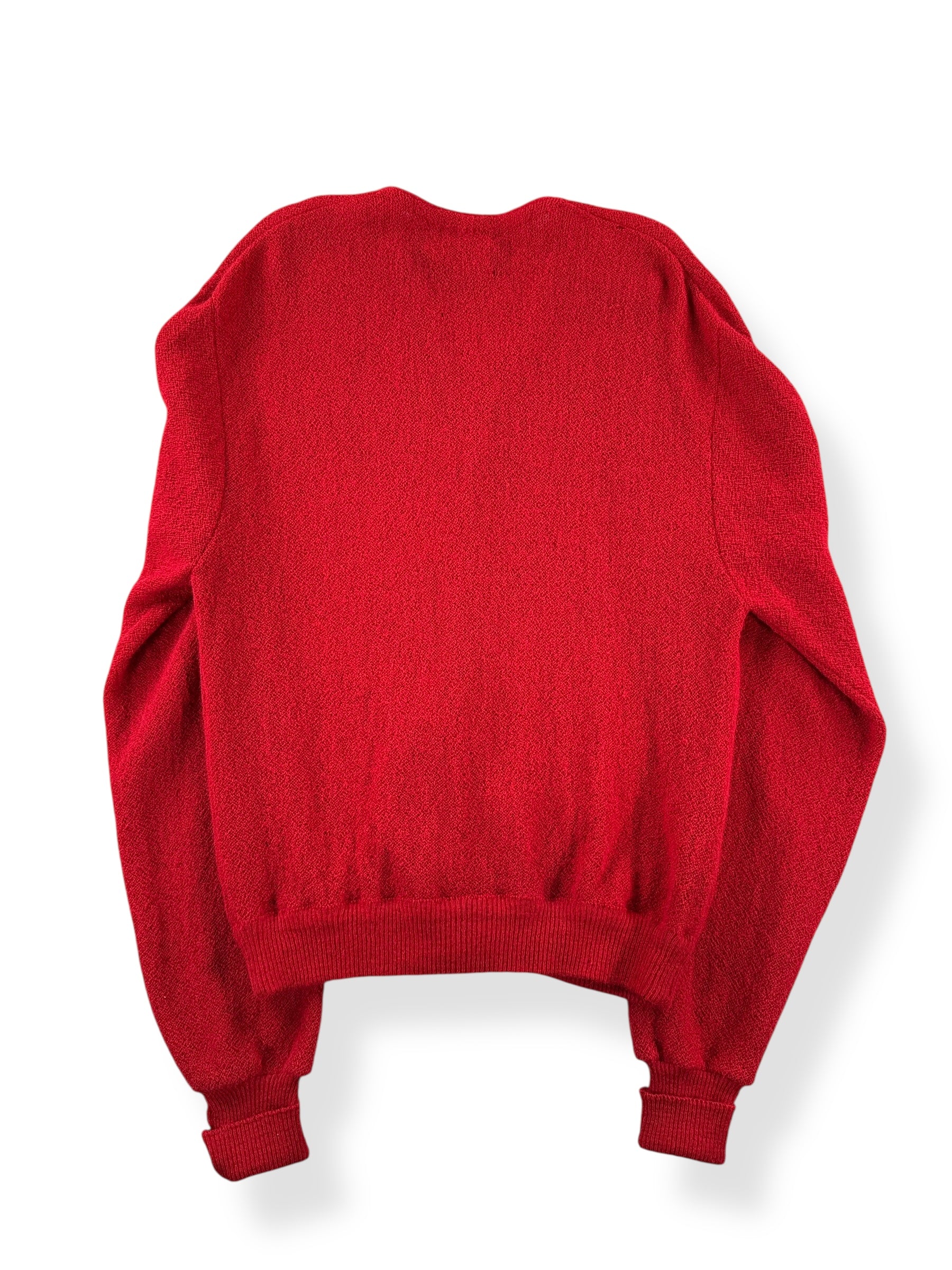 Back of Vintage Manhattan Red Alpaca Cardigan SZ S AS IS