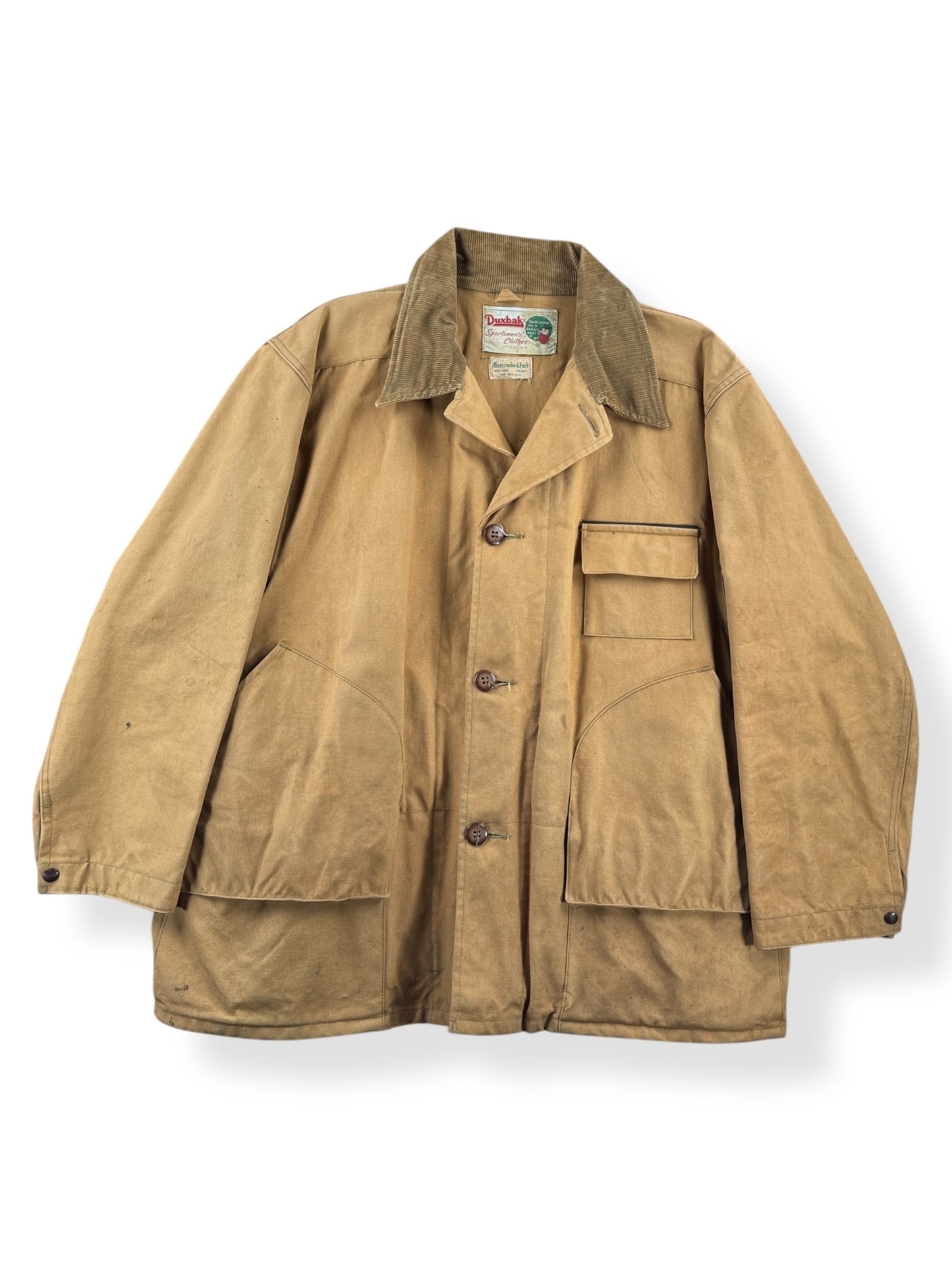 Front of Vintage 50s Era Duxbak Hunting Jacket SZ XL