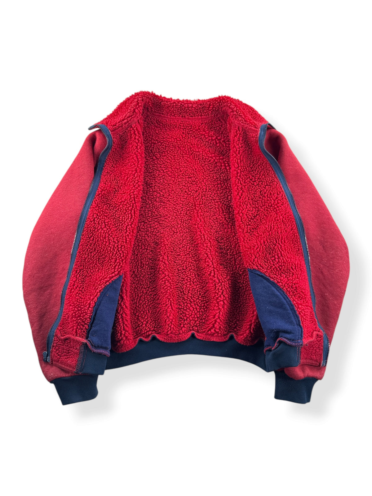 Inside of Vintage 70s REI Reverse Deep Pile Fleece Jacket SZ M