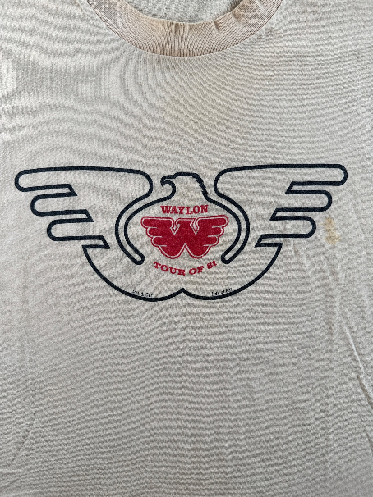 Graphic on Vintage Waylon '81 Tee SZ L