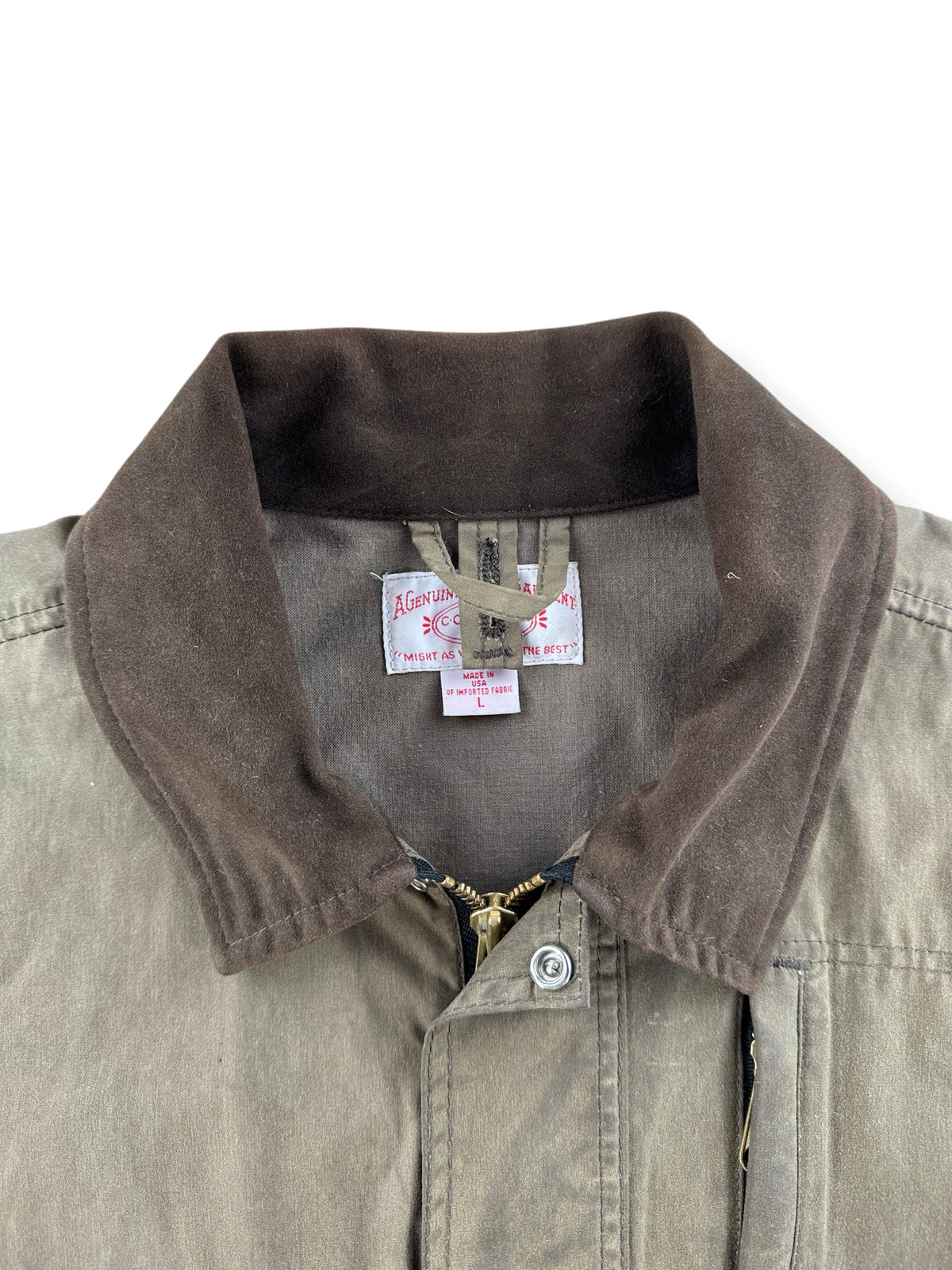 Collar on Filson 2000s Era Tin Cloth 1493N Jacket SZ L