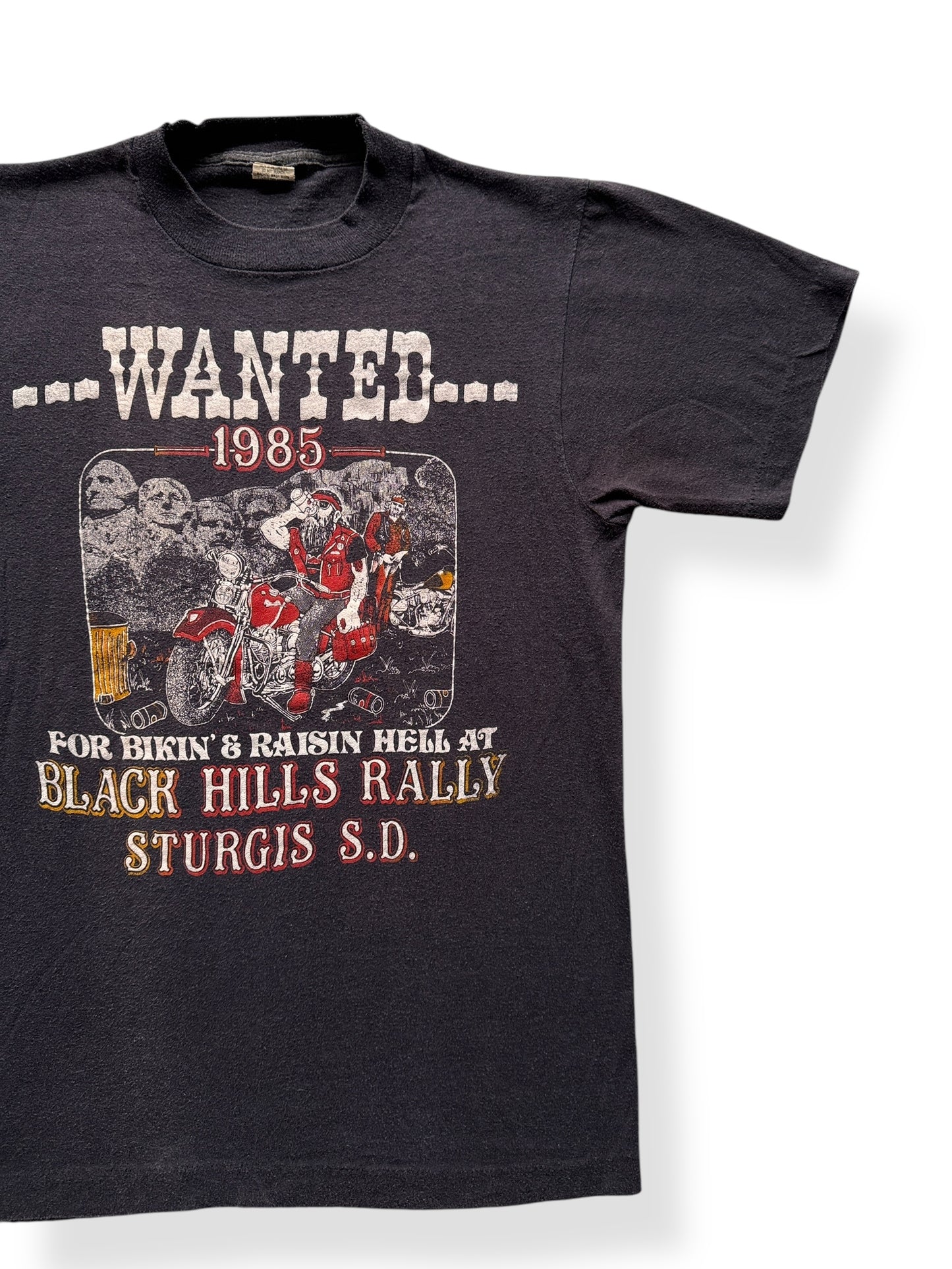 Front Left of Vintage 1985 Wanted Sturgis Tee SZ XS