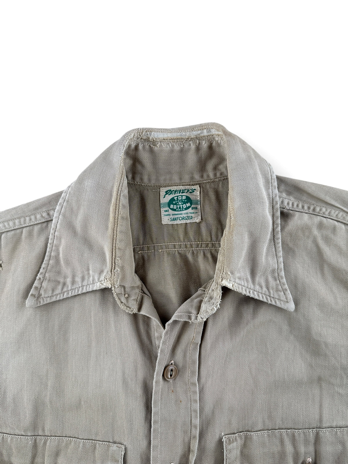 Collar on Vintage 1940s Penneys Work Shirt SZ M