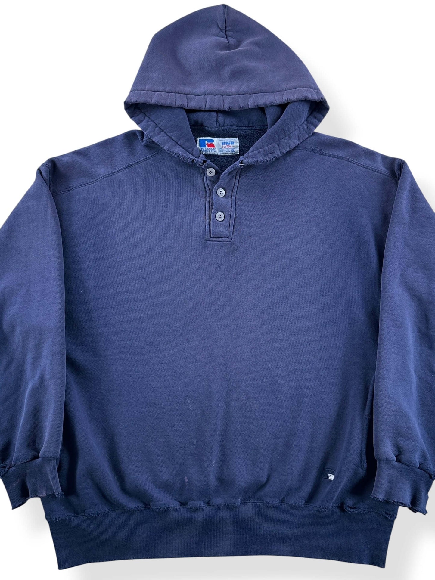 Vintage Henley Style Russell Hoodie SZ XL