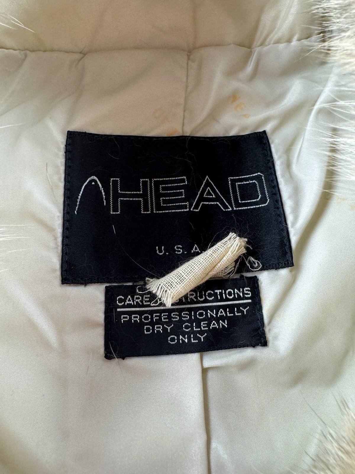 Tags on Vintage Ladies Fur Collared Brown Jacket Petite SZ M