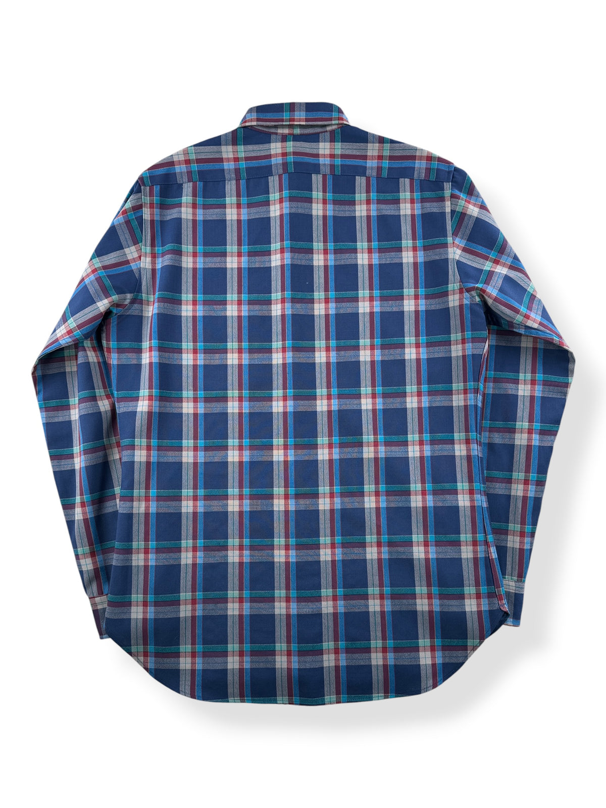 Back of Vintage Sir Pendleton Blue Plaid Button Down SZ M