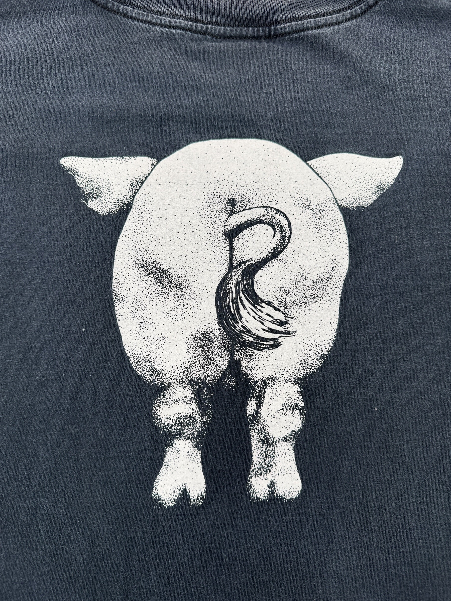 Back Graphic of Vintage Front and Back Pig Tee SZ XL (Fits L)