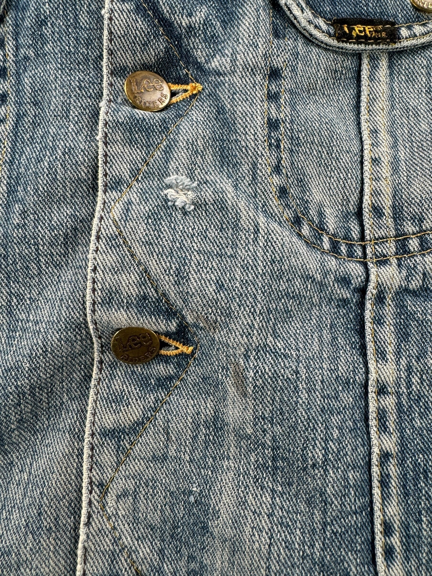 Hole on Vintage Lee Storm Rider Denim Jacket SZ 38