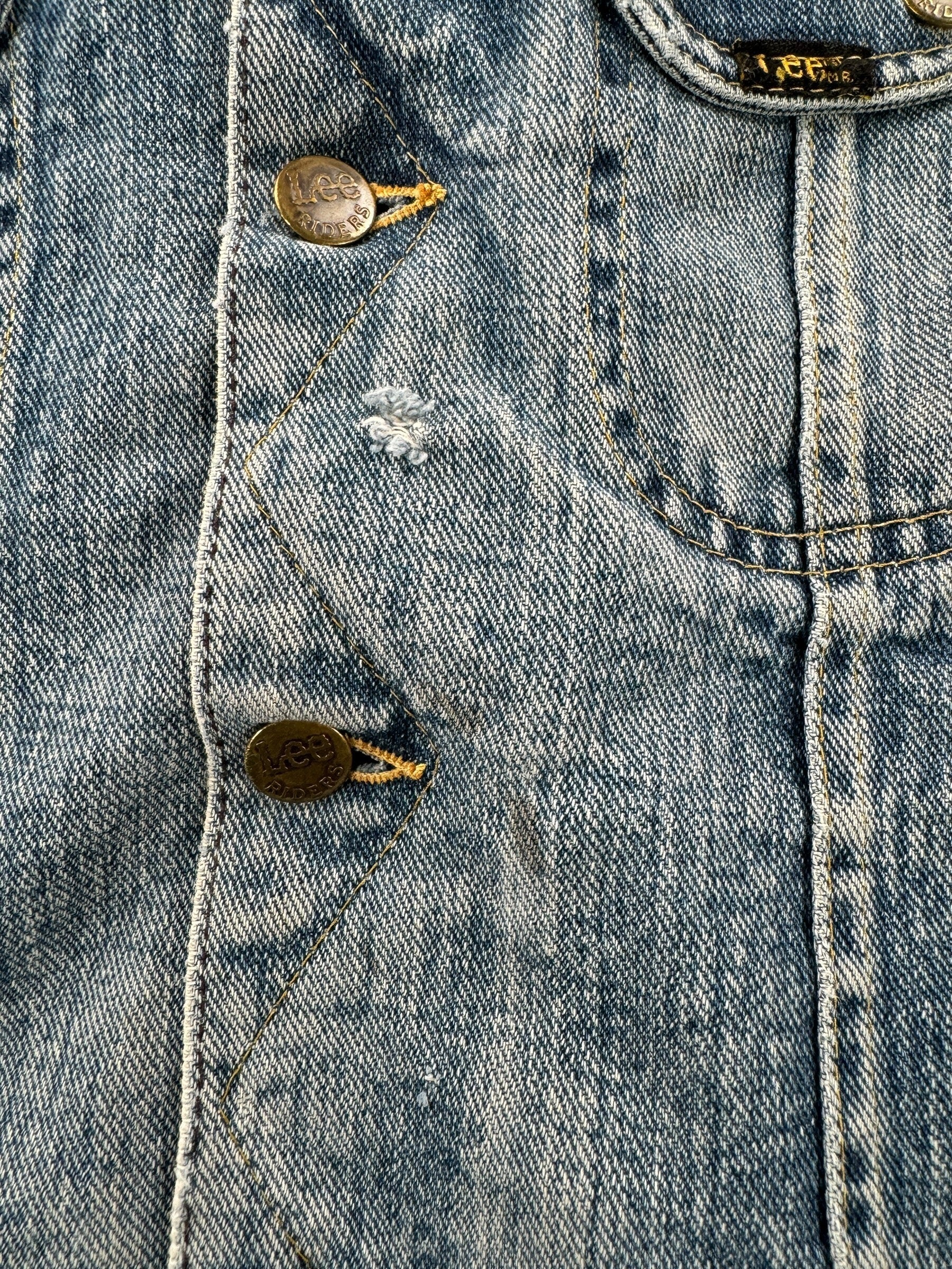 Hole on Vintage Lee Storm Rider Denim Jacket SZ 38