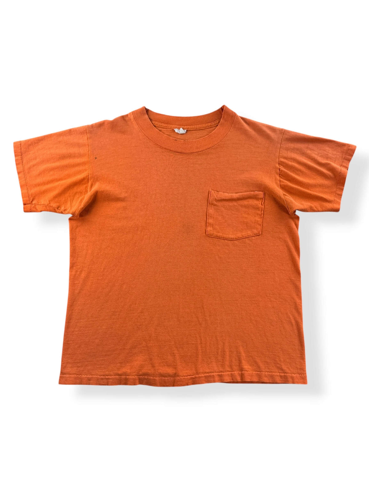 Front of Vintage 1960s Orange Cotton Pocket Tee SZ M