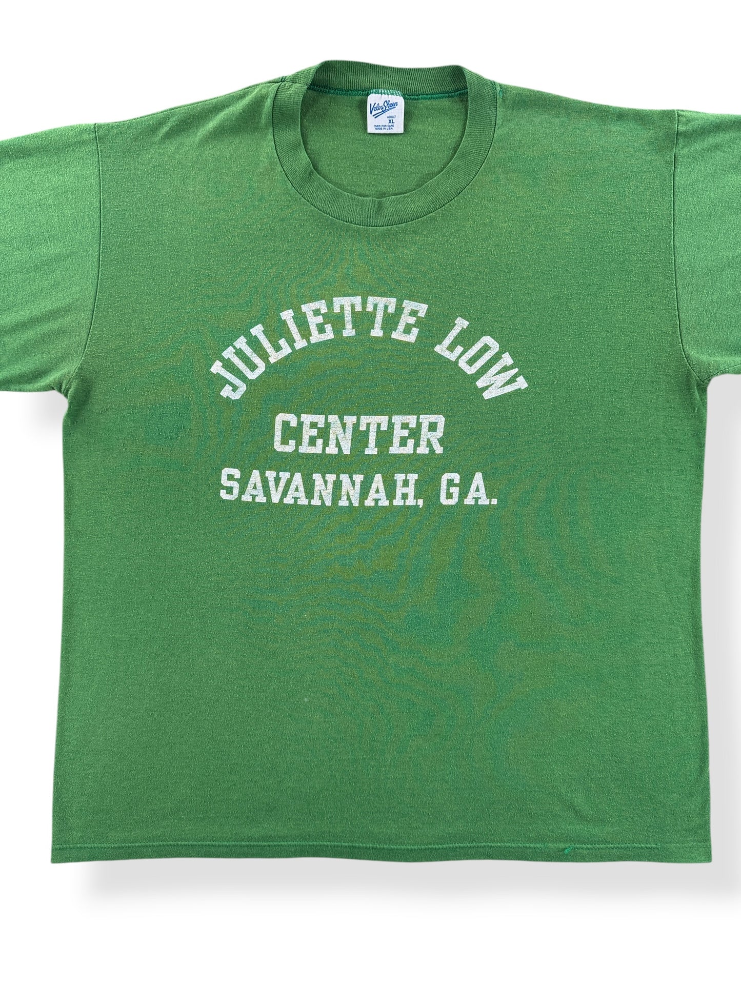 Front Close Up of Vintage Juliette Low Girl Scout Tee SZ XL