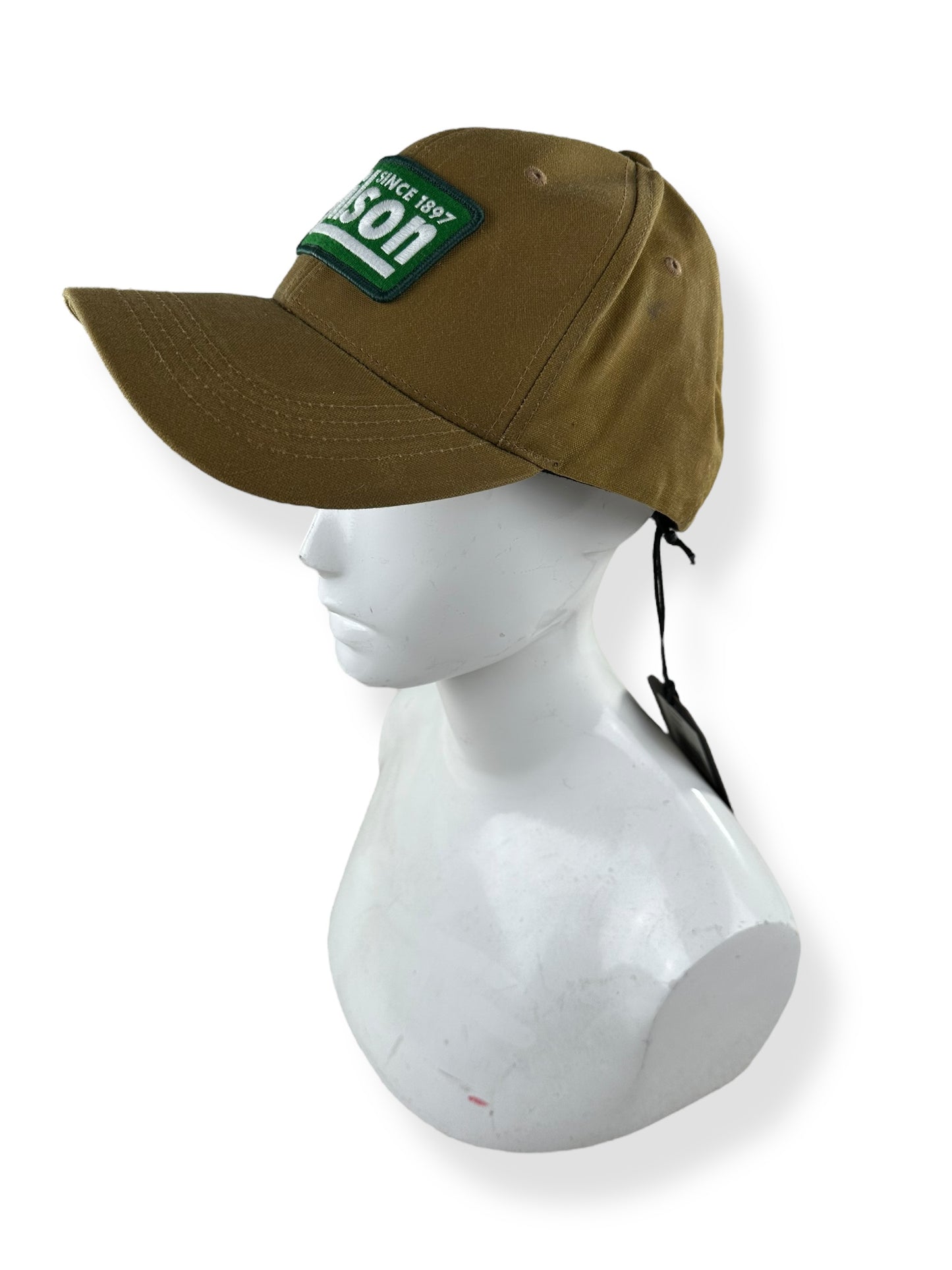 Front Left Side Angle View of NWT Filson Oil Tin Logger Cap