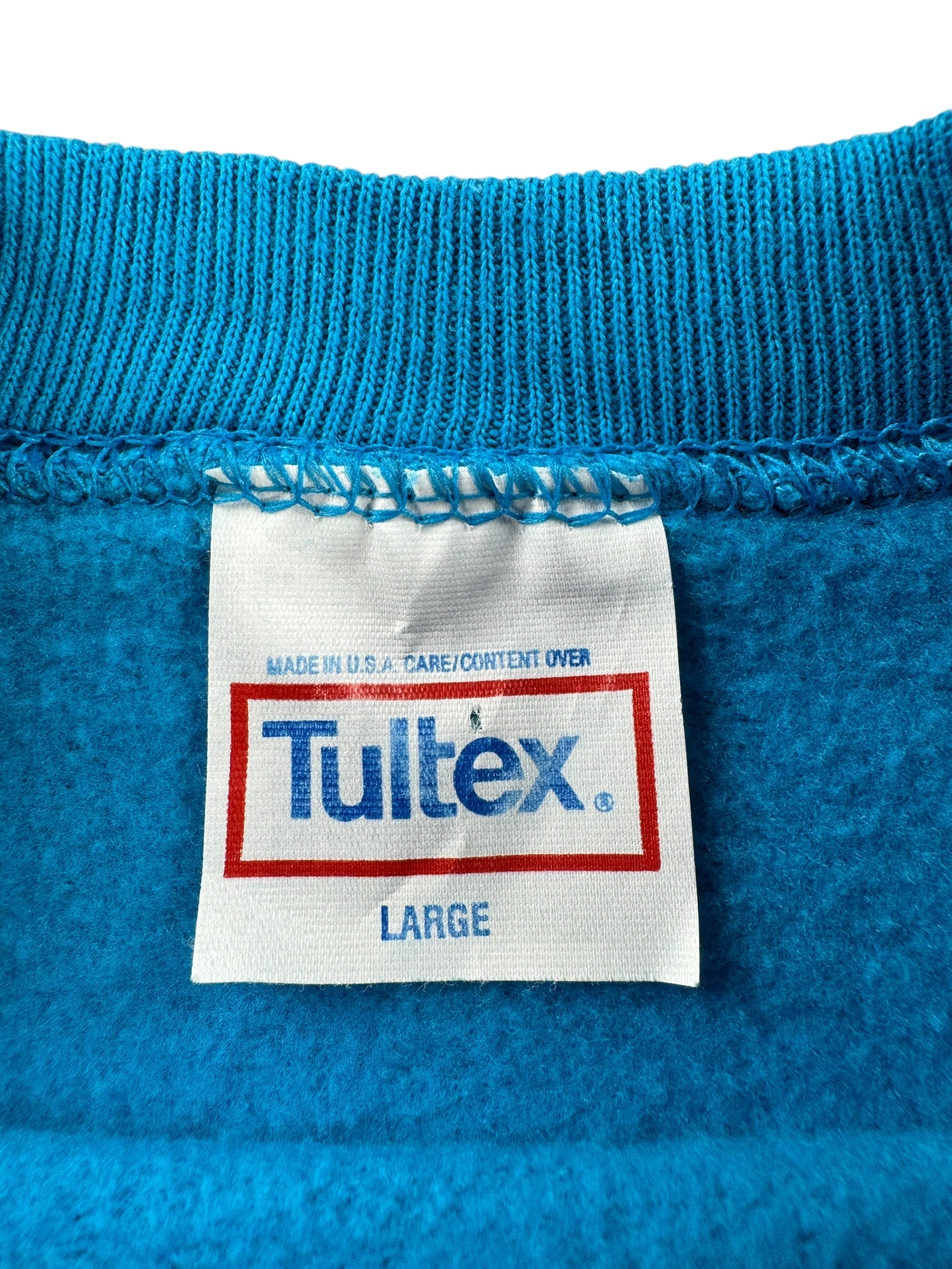 Tag on Vintage Tultex Blue Blank Crewneck SZ L