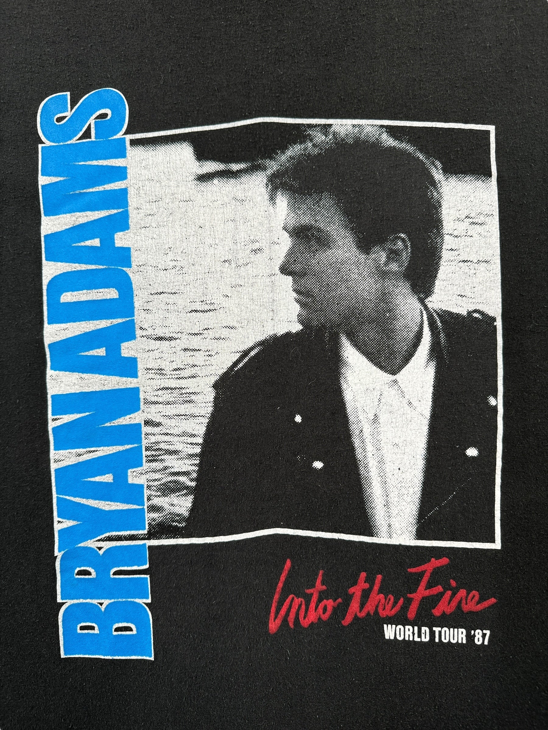 Graphic of Vintage Bryan Adams 1987 World Tour Tee SZ M