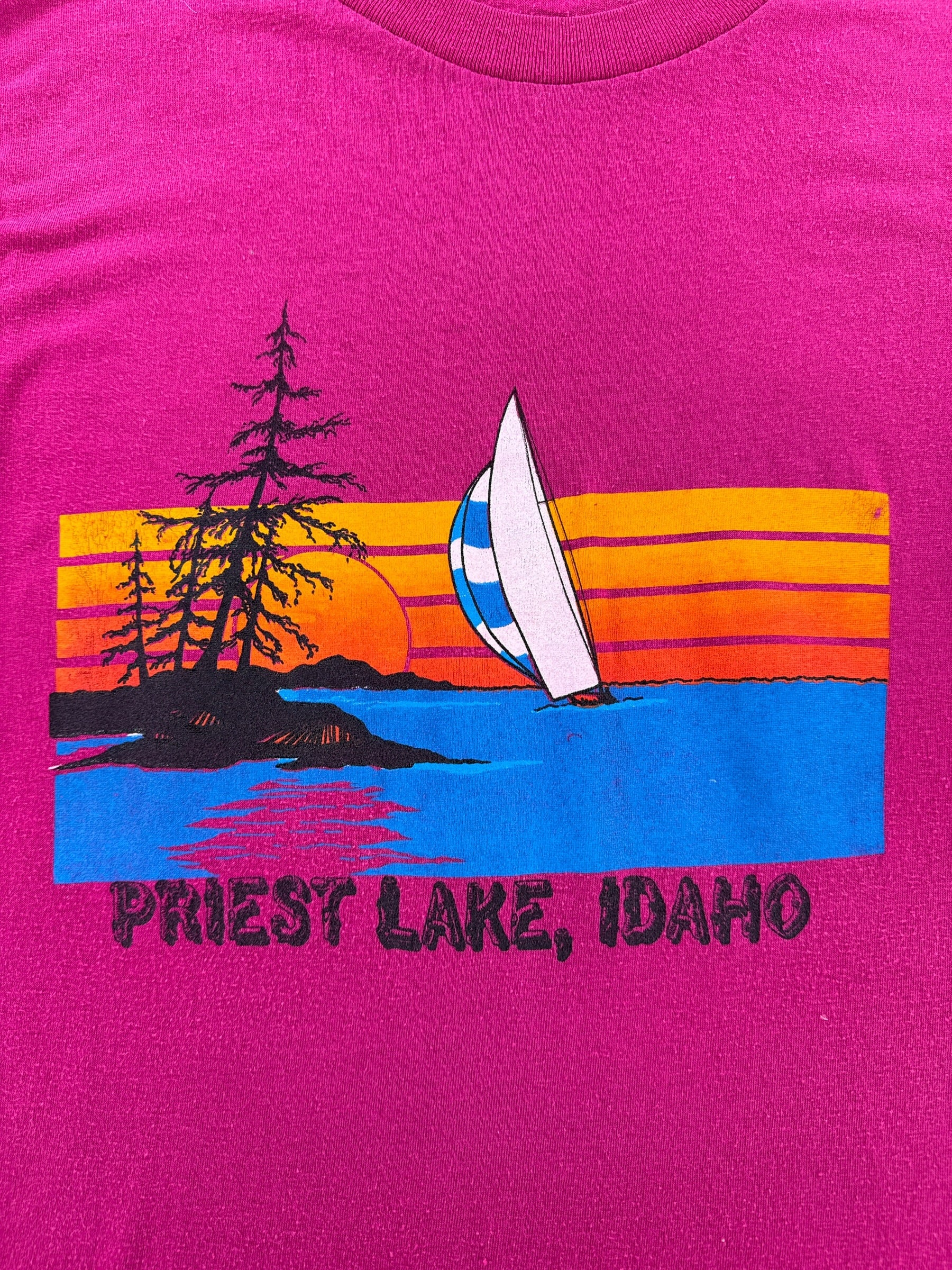 Graphic of Vintage Priest Lake Idaho Tee SZ S