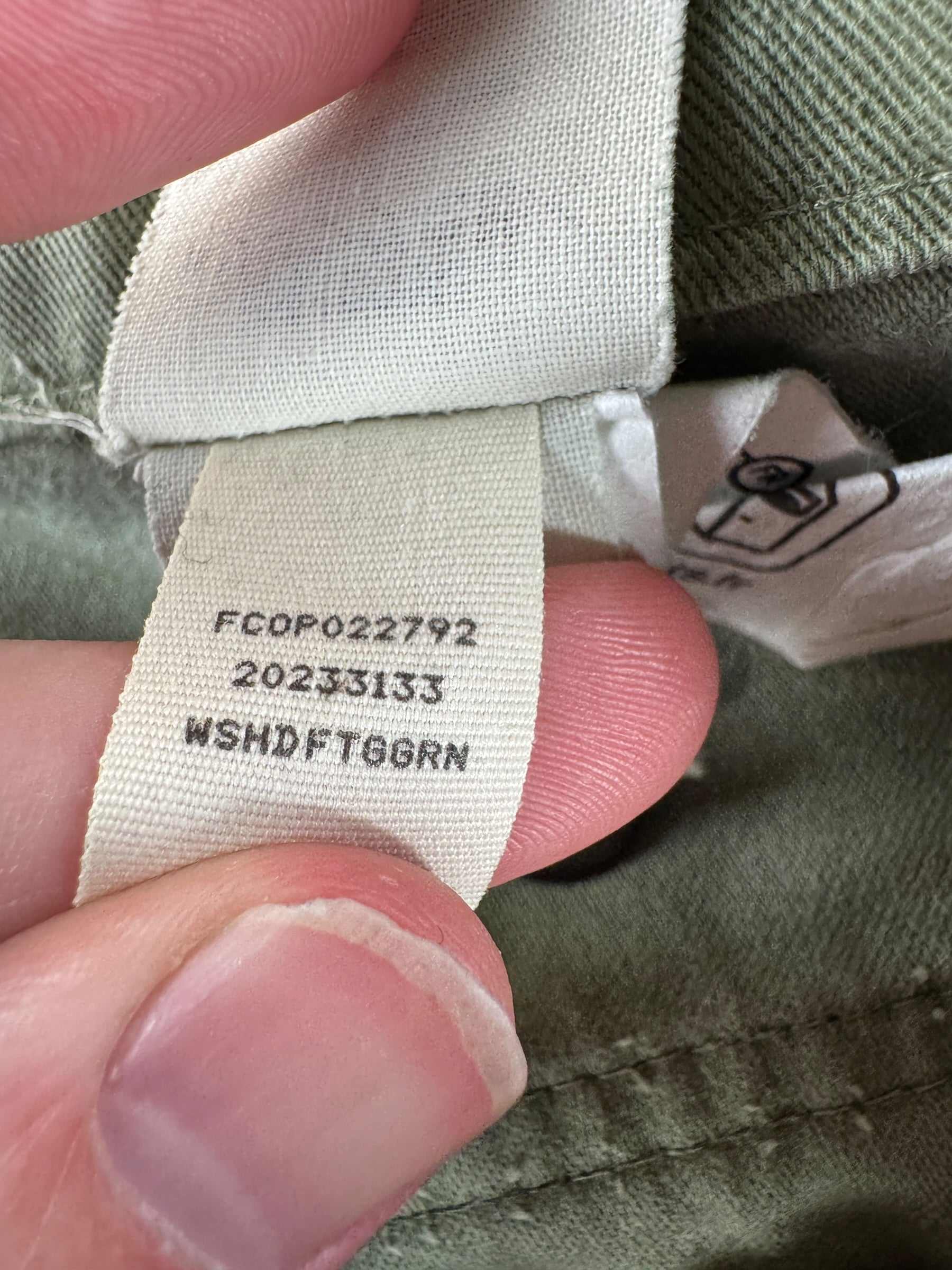 Label on Filson Field Cargo Pants W36 (Fits W38)