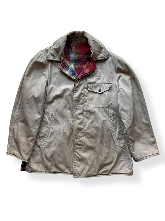 Front of Vintage Reversible Wool/Canvas Jacket SZ L