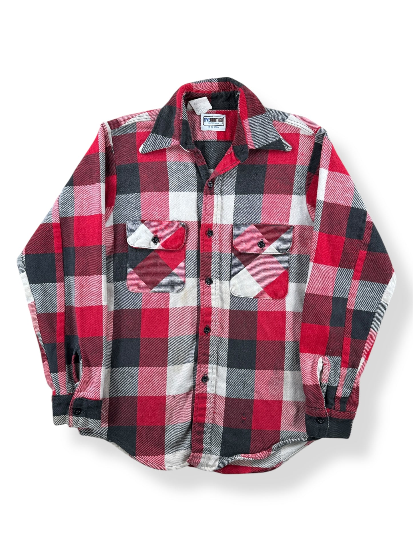 Front of Vintage 5 Brothers Cotton Flannel SZ S