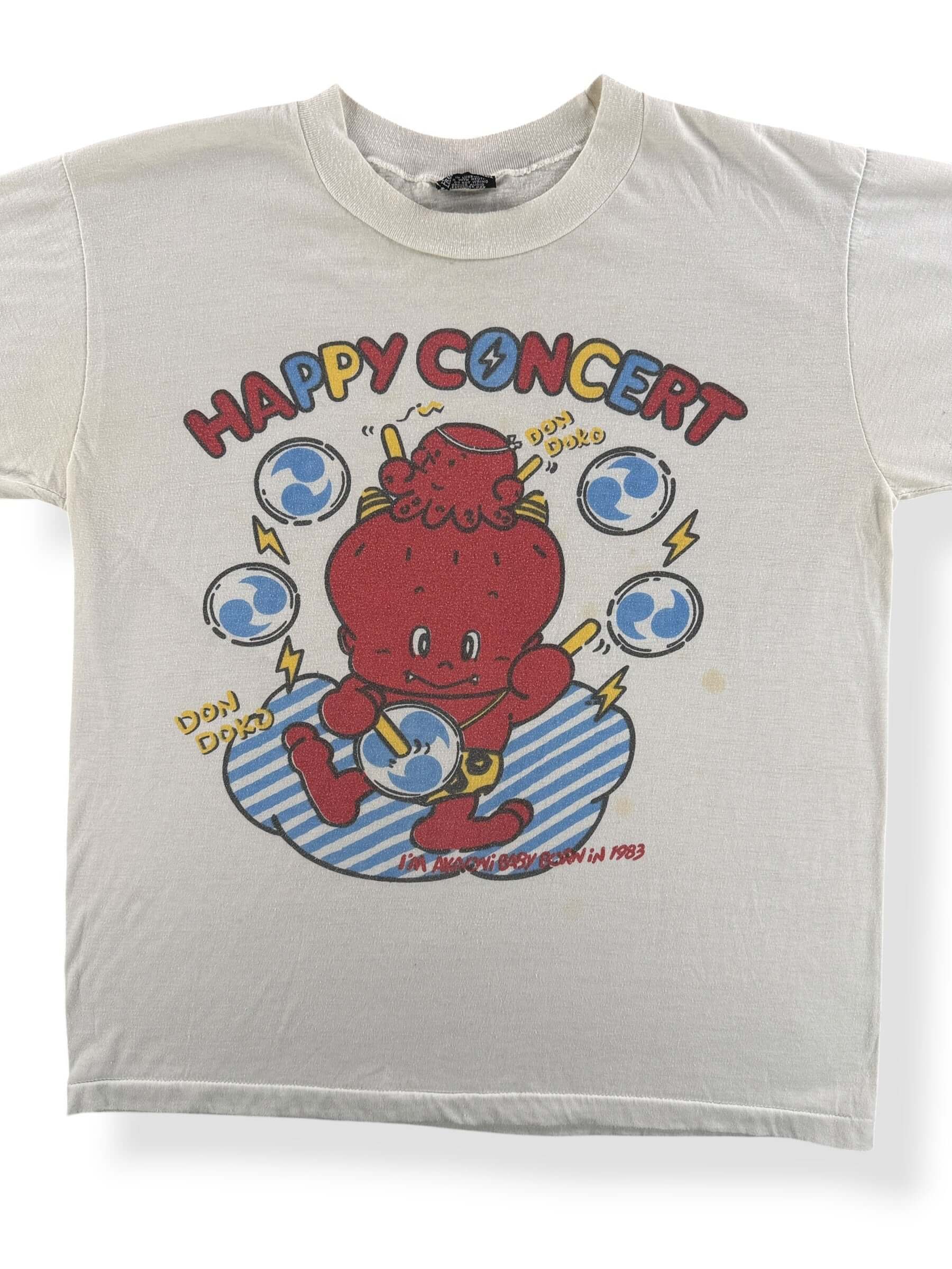 Front Close Up of Vintage Don Doko Happy Concert Tee SZ M