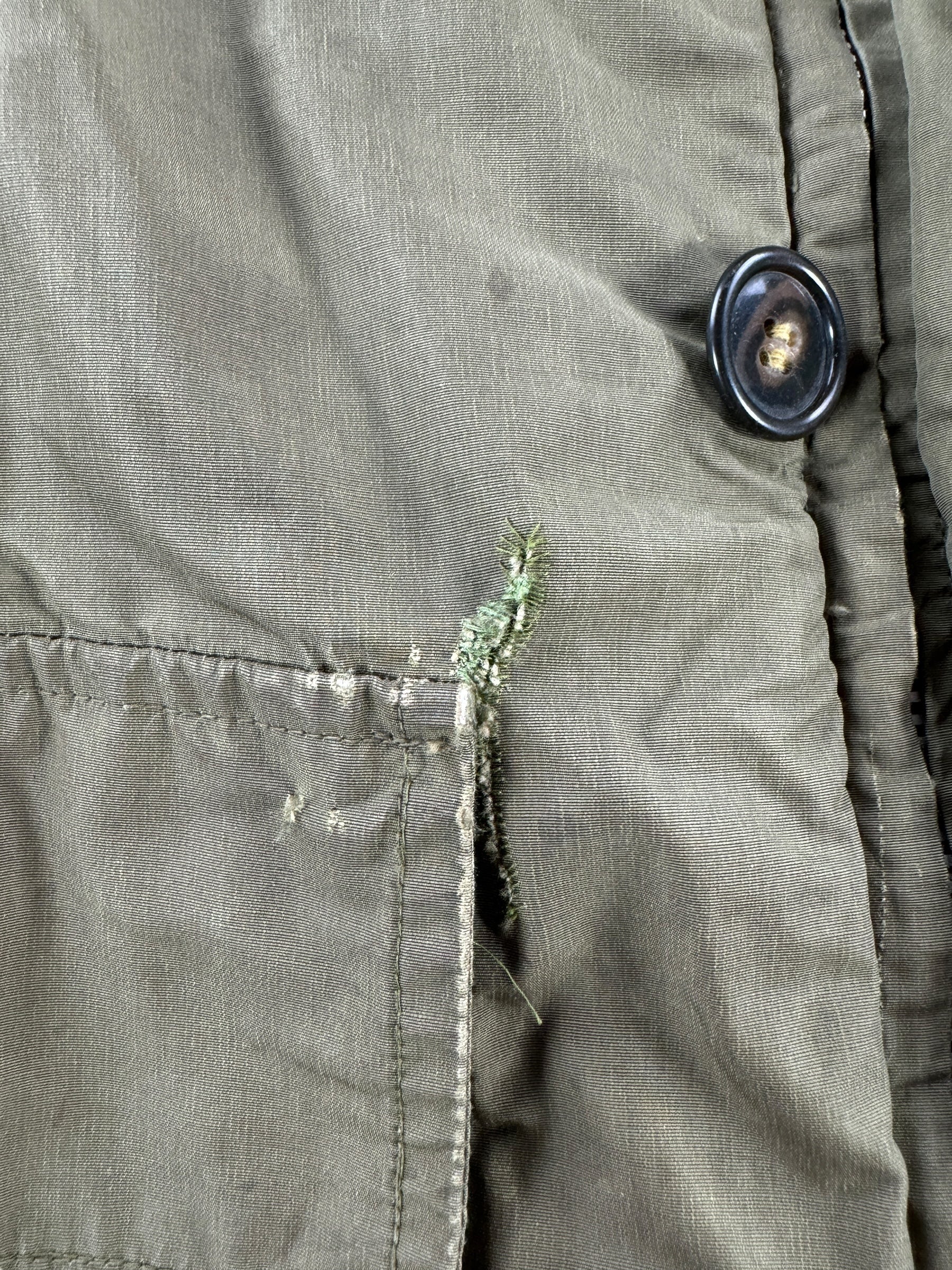 Repair on Vintage Eddie Bauer Down Blizzard Proof Green Parka SZ M