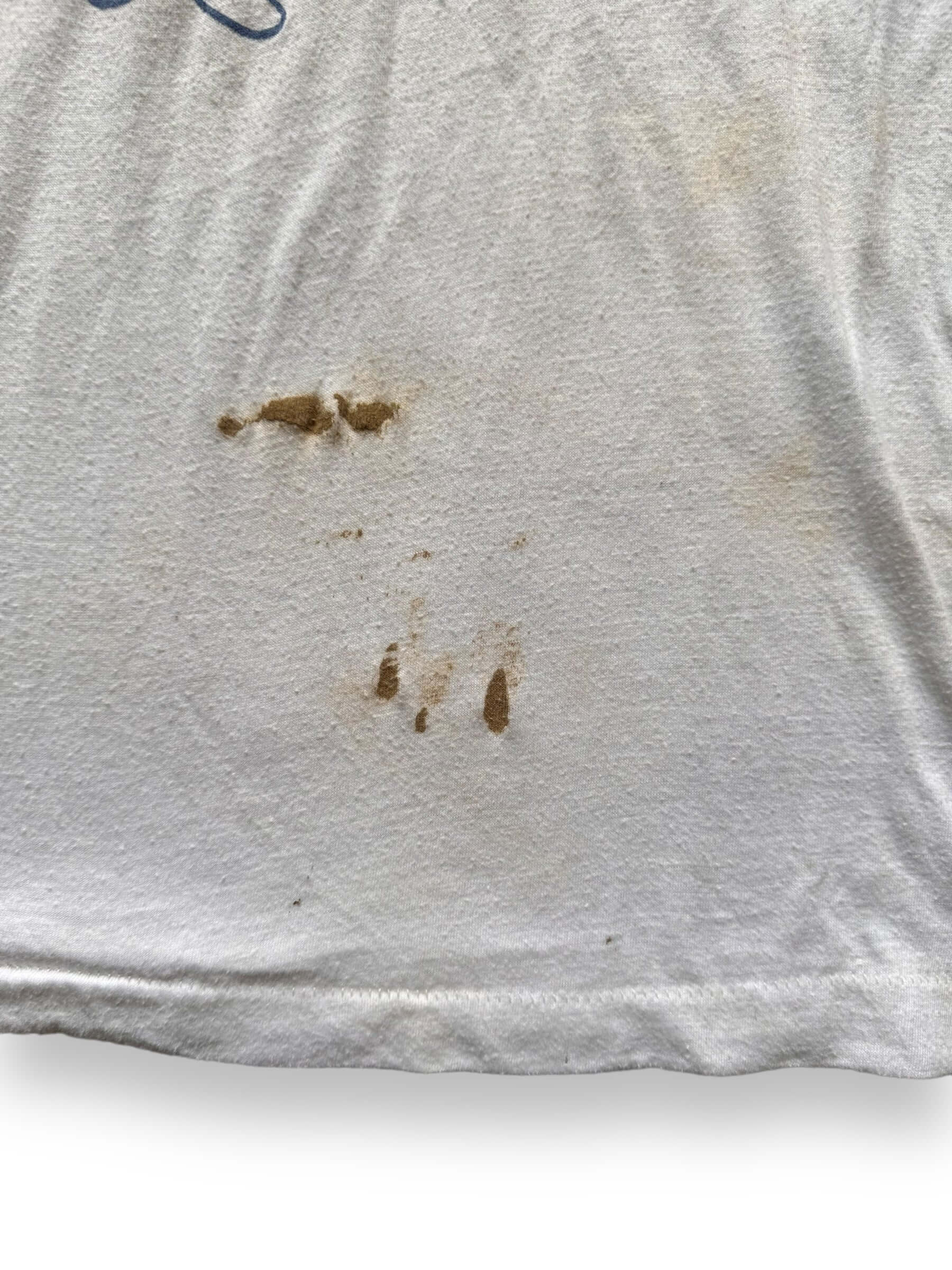 stains on front of Vintage Paint Splattered National Inquirer Tee SZ M