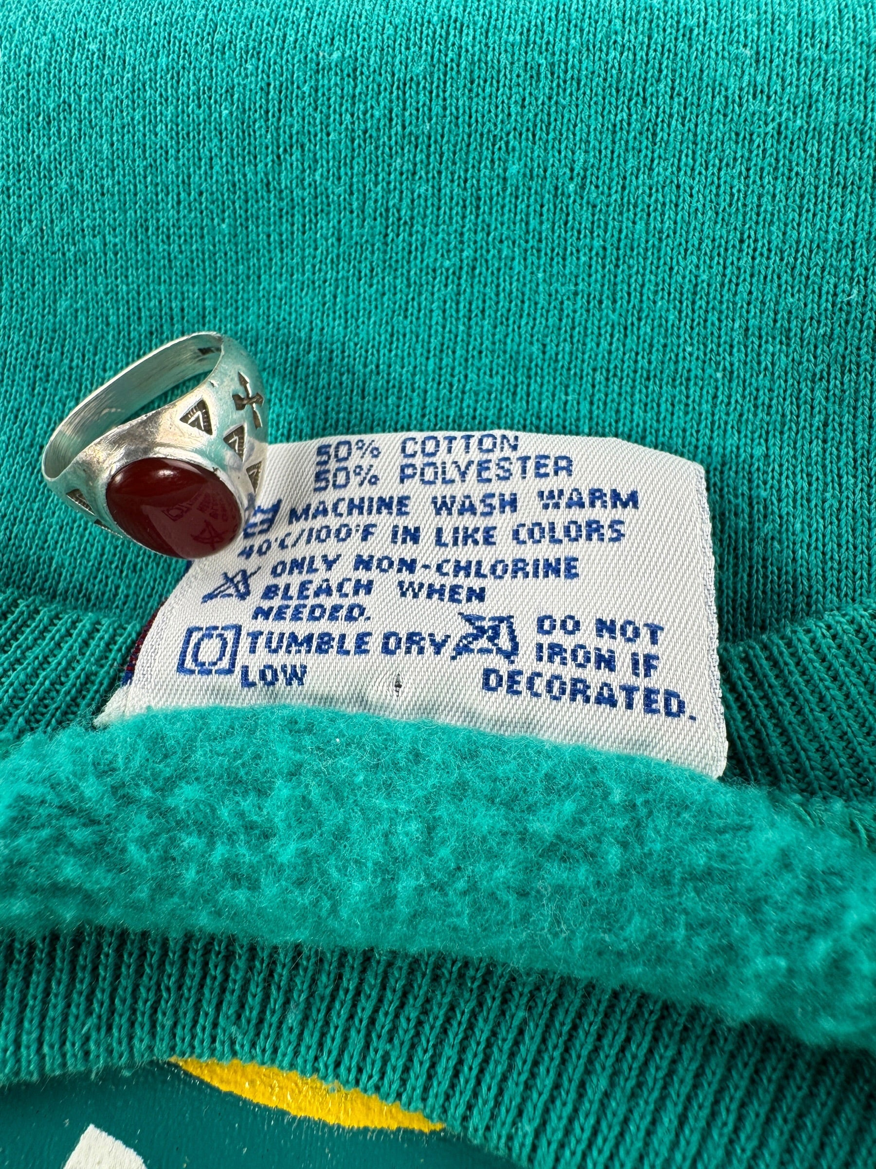 Back of tag on Vintage 90s Toshi's Teriyaki Crewneck SZ L (Fits M)